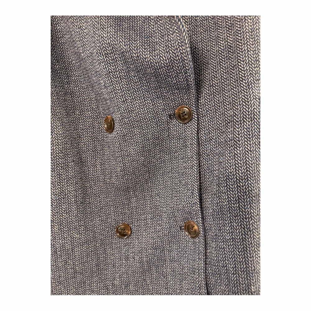 Chic‎ Double-Breasted Gray/Navy Pea Coat - Picture 2 of 5